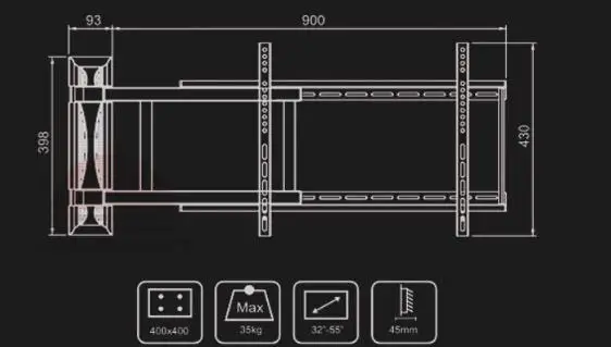 Интеллигентая(ый) Электрический дистанционный пульт с lcd вращающийся плоскую поверхность настенное крепление многофункциональная тонкая Подставка под ТВ-приемник ТВ стенд 32-70 дюймов