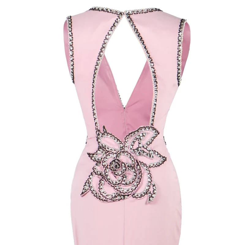 Robe de Soiree настоящая фотография Розовый Русалка без рукавов вечерние платья
