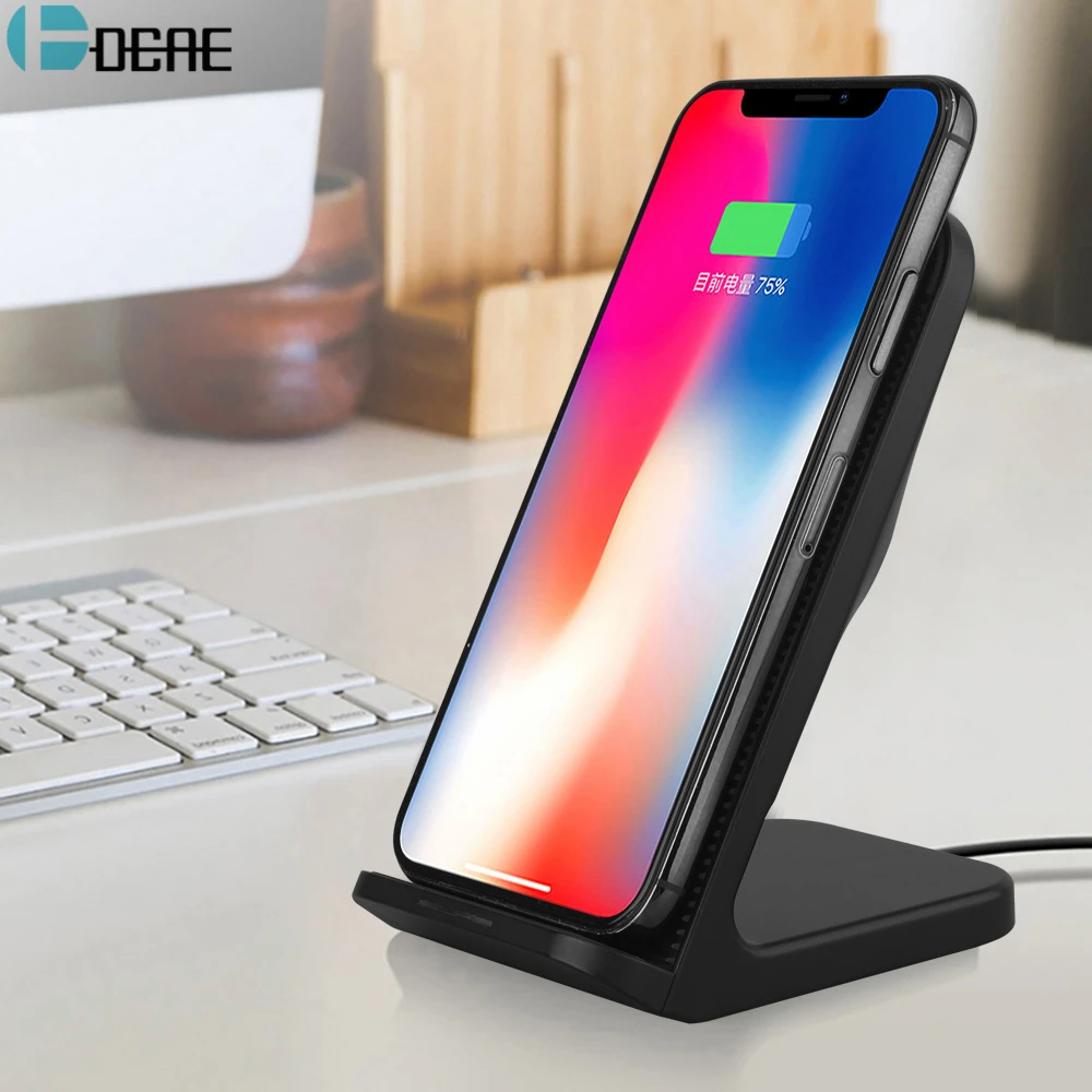 DCAE 10 Вт Qi Беспроводное зарядное устройство для iPhone XS Max XR X 8 подставка телефона