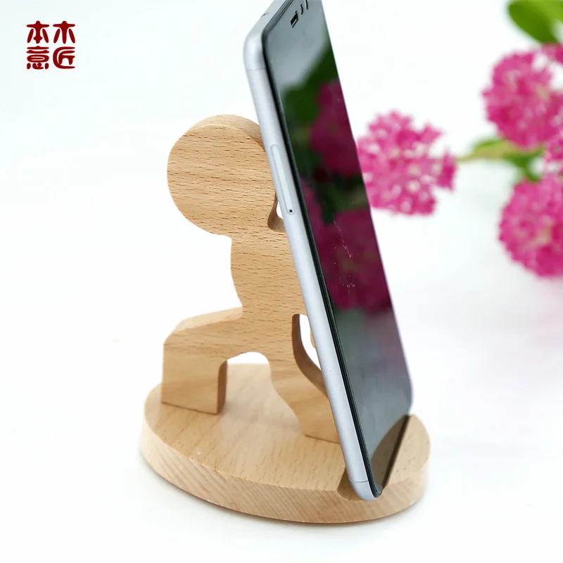Креативная деревянная подставка для мобильного телефона из твердой