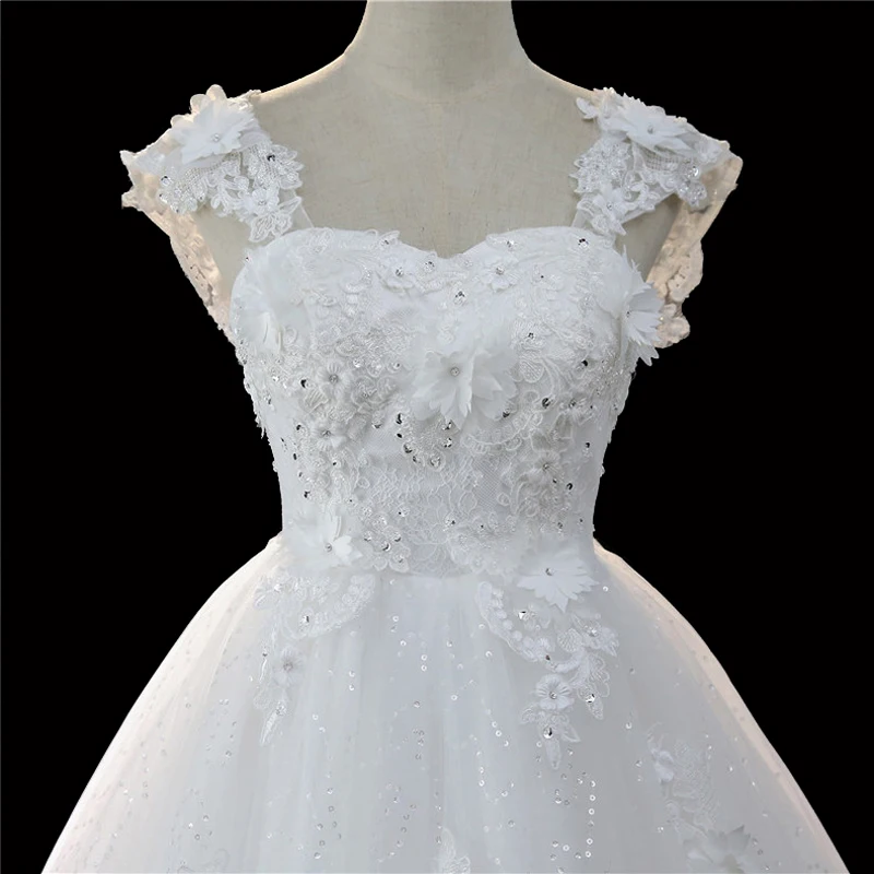 LOVSKYLINE 2018 Robe De Mariage принцесса Bling Роскошный квадратный воротник бисер бальное