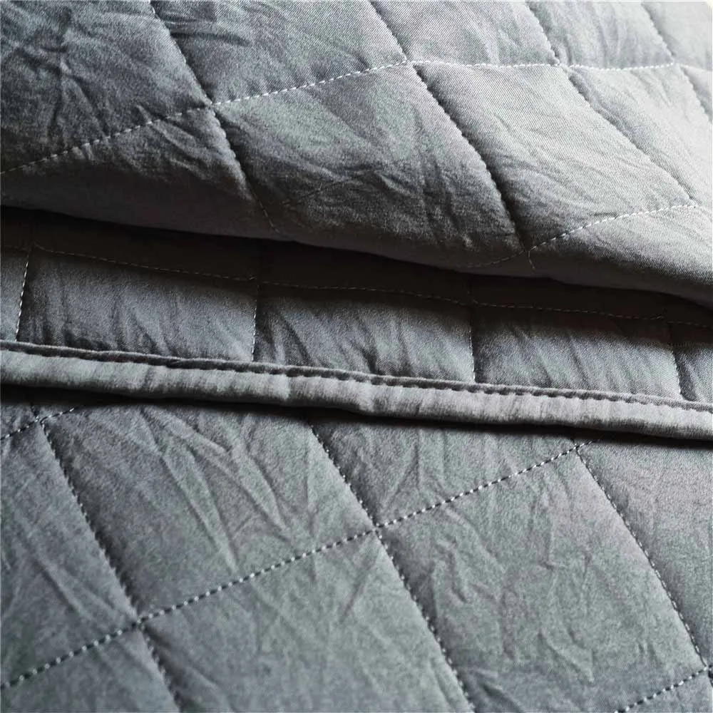 Luxury Bedspread Quilted Bed Spread Lattice Bed Cover Double Lightweight Coverlet Set Gray Summer Quilt Blanket US Queen King