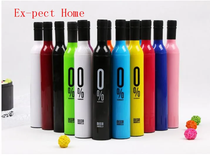 New Creative wine bottle Umbrella yellow blue black white pink Lovers umbrella UV waterproof | Дом и сад