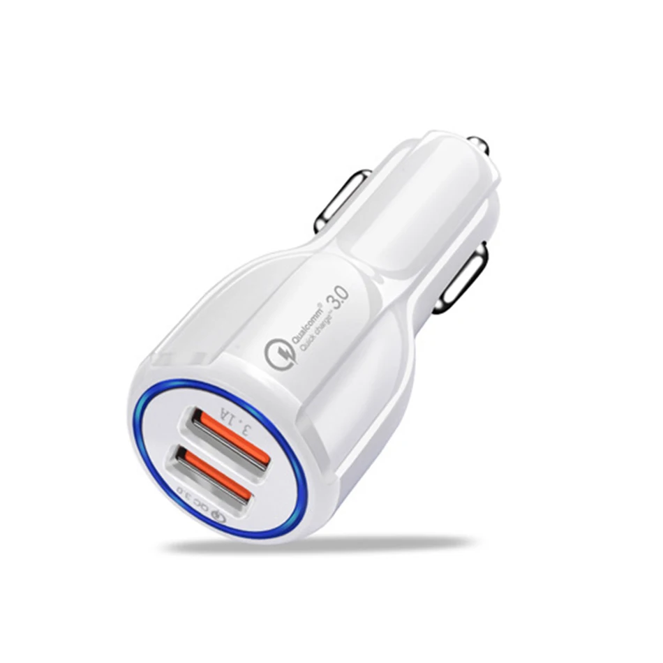3.1A автомобилей mi женские низкие Туфли на USB Зарядное устройство для спортивной камеры Xiao mi A1 A2 mi 8 6 5 5S QC 3,0 Quick Charge 3,0 Мобильный телефон Зарядное устройство 2 Порты и разъёмы USB адаптер для быстрого автомобильного Зарядное устройство