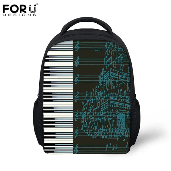 CC5235F FORUDESIGNS/маленький детский рюкзак, пианино, клавиатура с музыкальной нотой, принт, Повседневные детские холщовые сумки, школьные рюкзаки для девочек и мальчиков - Цвет: CC5235F