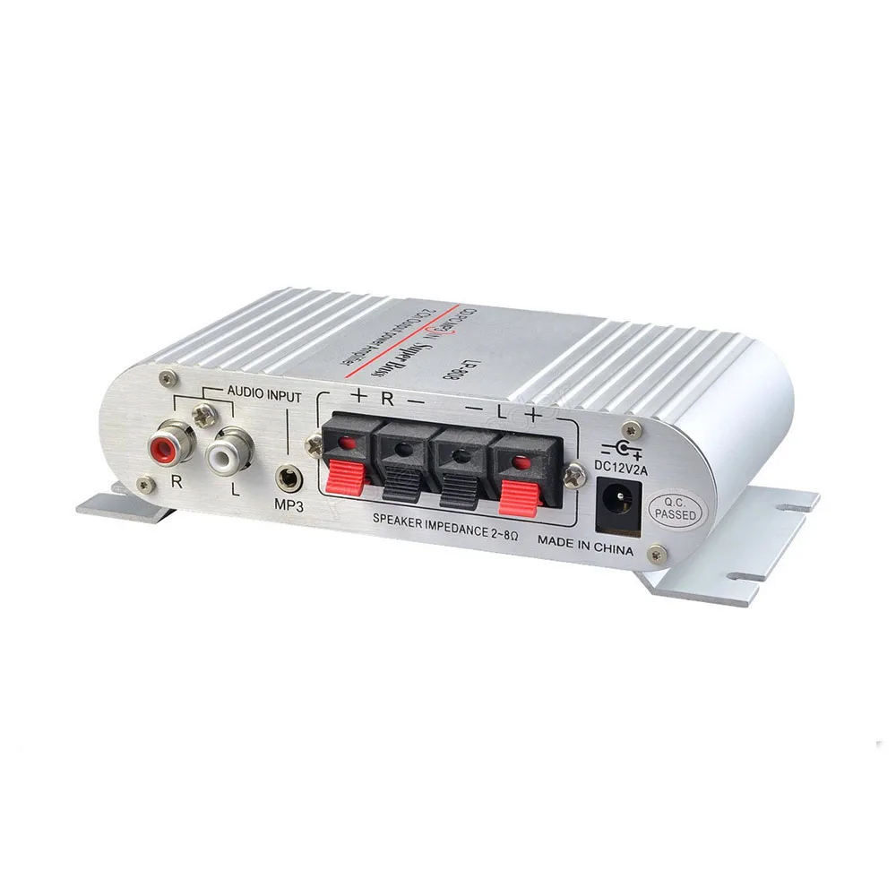 Мини hi-fi цифровой автомобильный усилитель мощности LP-808 для телефона MP3 пк 20 вт X2 RMS