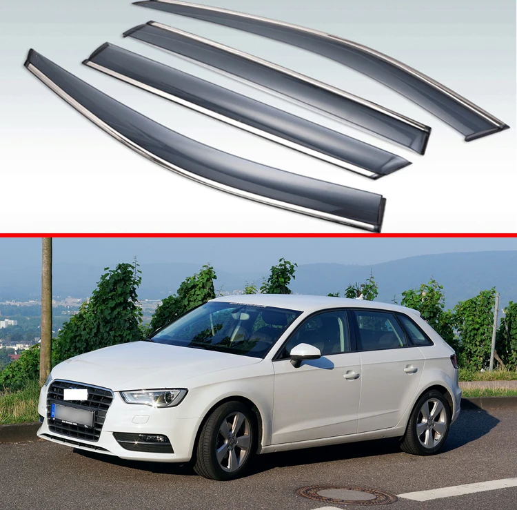 Для Audi A3 Sportback 2013- пластиковый внешний козырек вентиляционные Шторы окно Защита от солнца и дождя дефлектор 4 шт