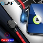 Кабель OLAF Micro USB Type-C, со светодиодной подсветкой, 90 градусов, с двойным углом, для Xiaomi MI A2, Redmi Note 7, кабель для быстрой зарядки для Samsung S9