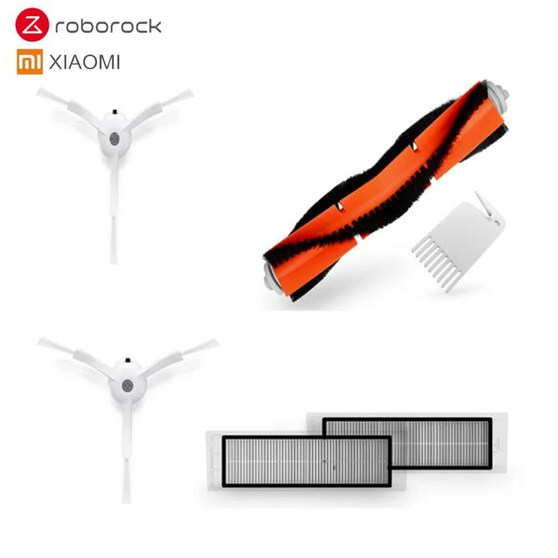 3in1 Оригинальная вакуумная часть Xiaomi, HEPA фильтр, основная щетка, инструмент для чистки, боковая щетка для пылесоса mijia/roborock - Цвет: 3in1