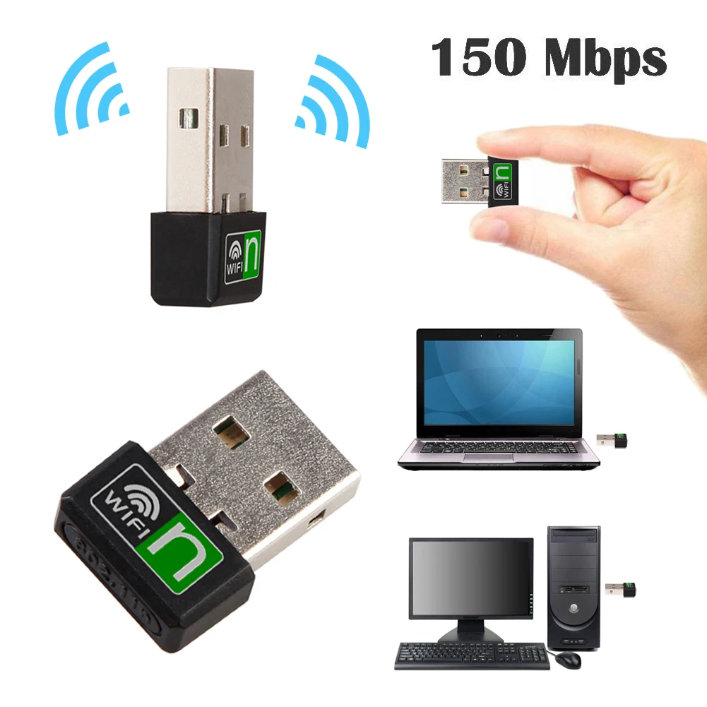 USB WiFi беспроводной сетевой адаптер 802 11 n/g/b 150 Мбит/с мини для ноутбука сетевая