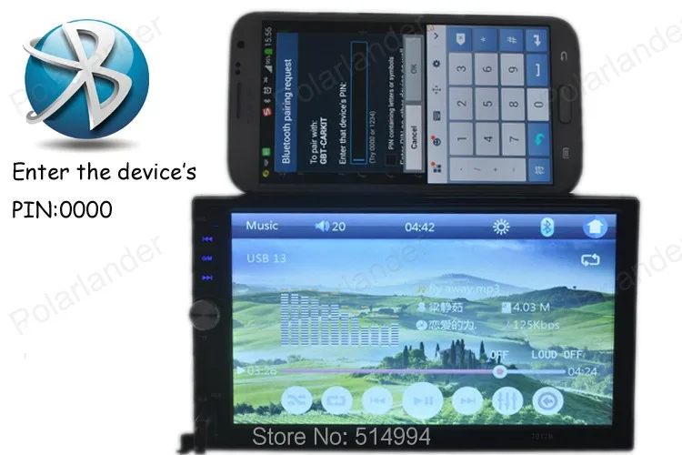 2 Дин 7 ''дюймовый LCD Сенсорный экран магнитофон магнитола автомобиль радио-плеер поддержка 5 Языков Меню BLUETOOTH hands free камера заднего вида