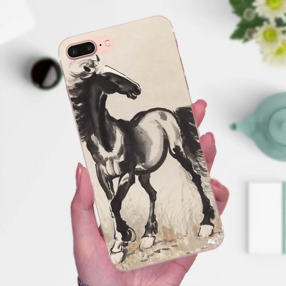 Horse Animal Printed Soft TPU Case Coque Cover For Xiaomi Redmi Note 2 3 3S 4 4A 4X 5 5A 6 6A Pro Plus | Мобильные телефоны и