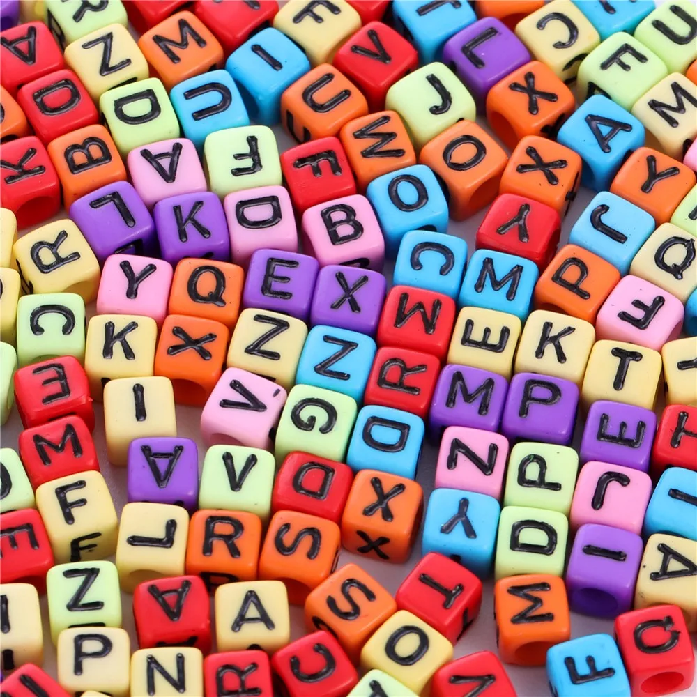 Буквенные бусины для изготовления ювелирных изделий алфавитные детей Kandi 750 штук