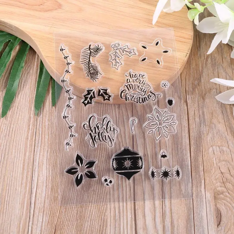 Рождественские Силиконовые DIY прозрачные штампы Скрапбукинг для фотоальбома