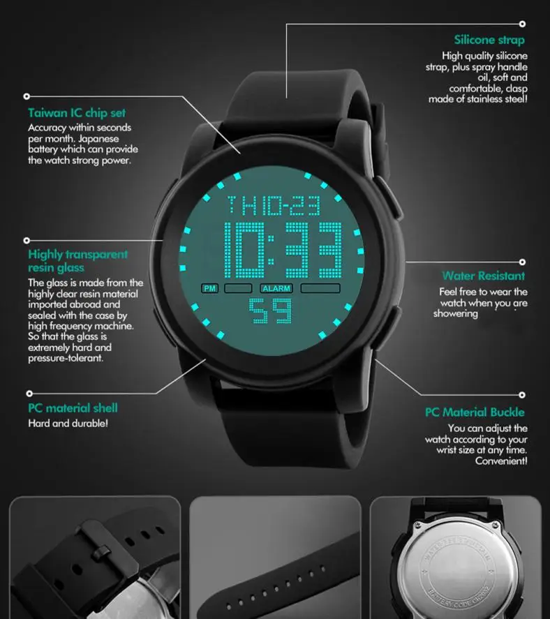 Reloj hombre спортивные наручные часы мужские светодиодный 30 м водонепроницаемый светодиодный цифровой военный спортивный наручные часы с датой relogio masculino