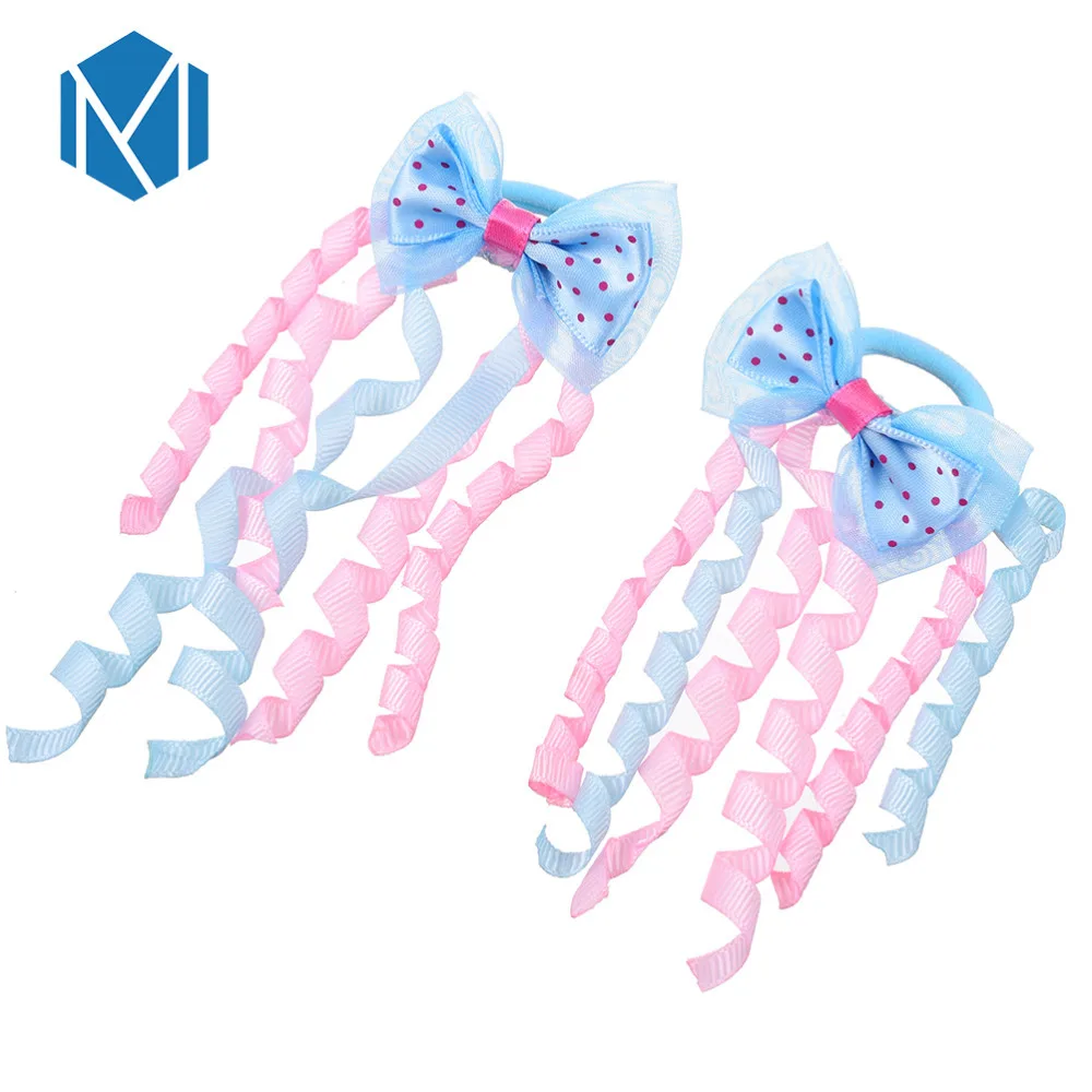 Мисм новая одежда для маленькой девочки 2 шт./компл. Детские платья с тесьмой, обтянутая тканью; яркая детская эластичная лента для волос, Бабочка, "конский хвост", для девочек, женские аксессуары для волос elastique cheveu
