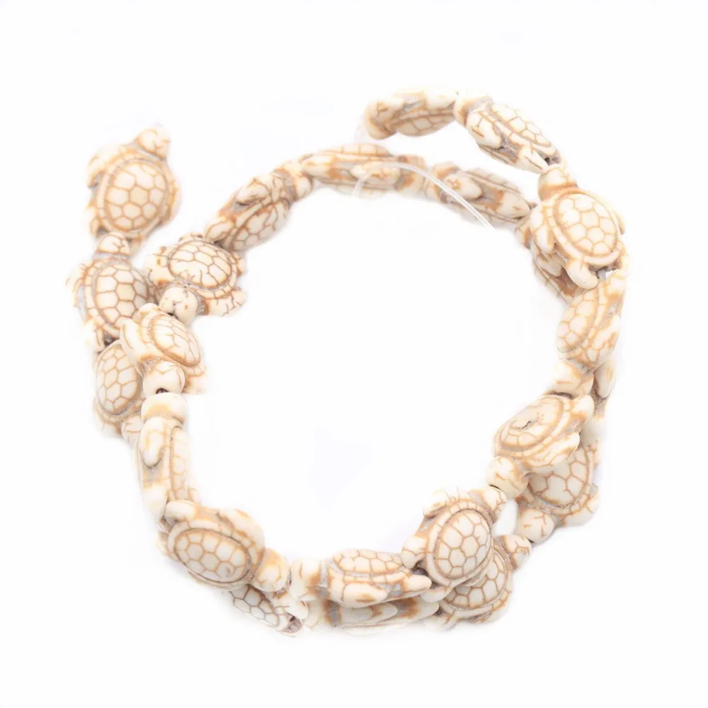Approx.23 шт A Strand Белый Howlite вырезанная черепаха разделительные бусины для DIY