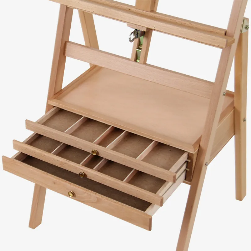 Easel Caballete трехслойная стойка с выдвижным ящиком для художника масляная краска