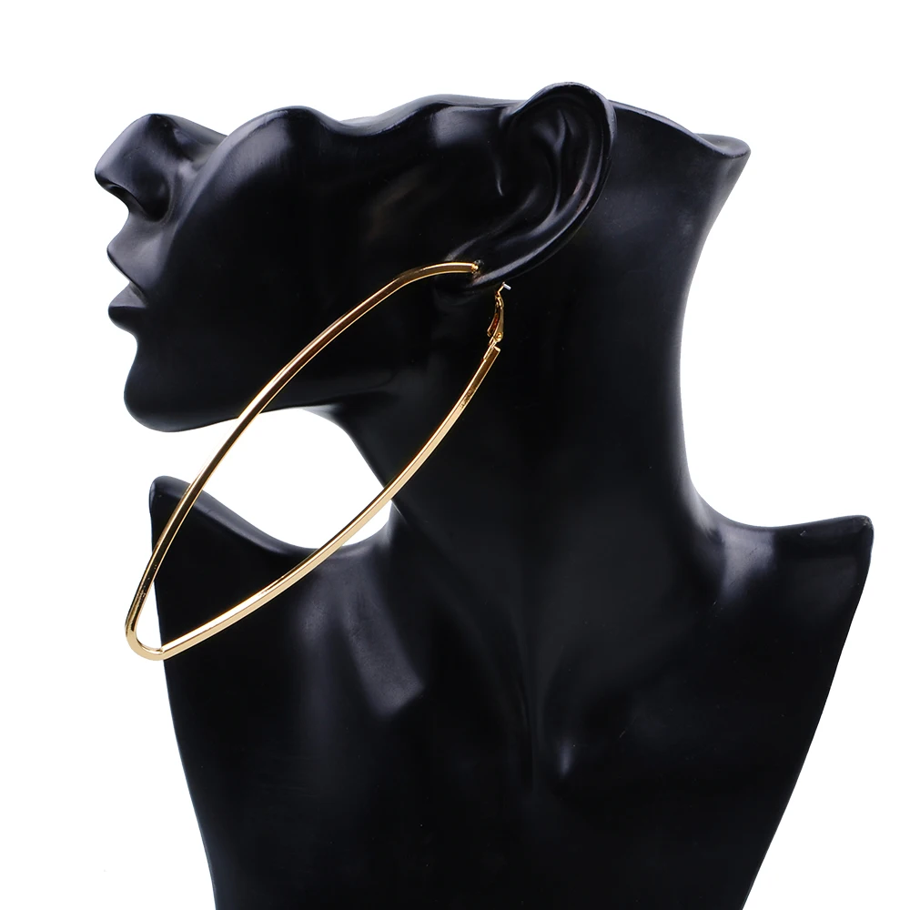 Gold Silver Color Geometric shape Earrings Punk Hiphop Big Hollow Party Brincos for Fashion Women Jewelry | Украшения и
