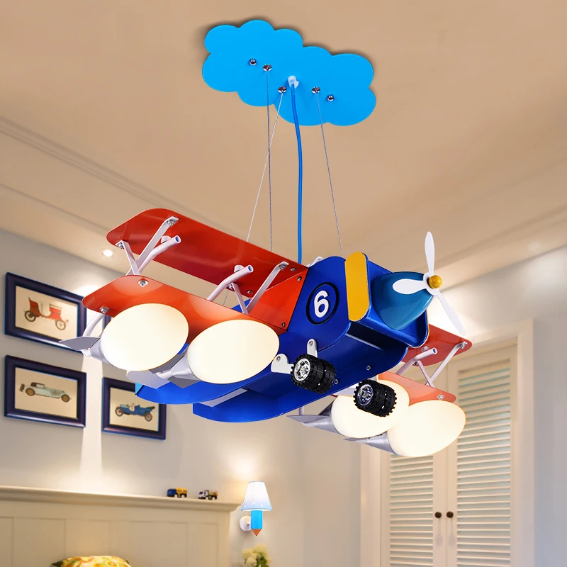 Современный самолет подвесные светильники креативный мультфильм LED лампы для