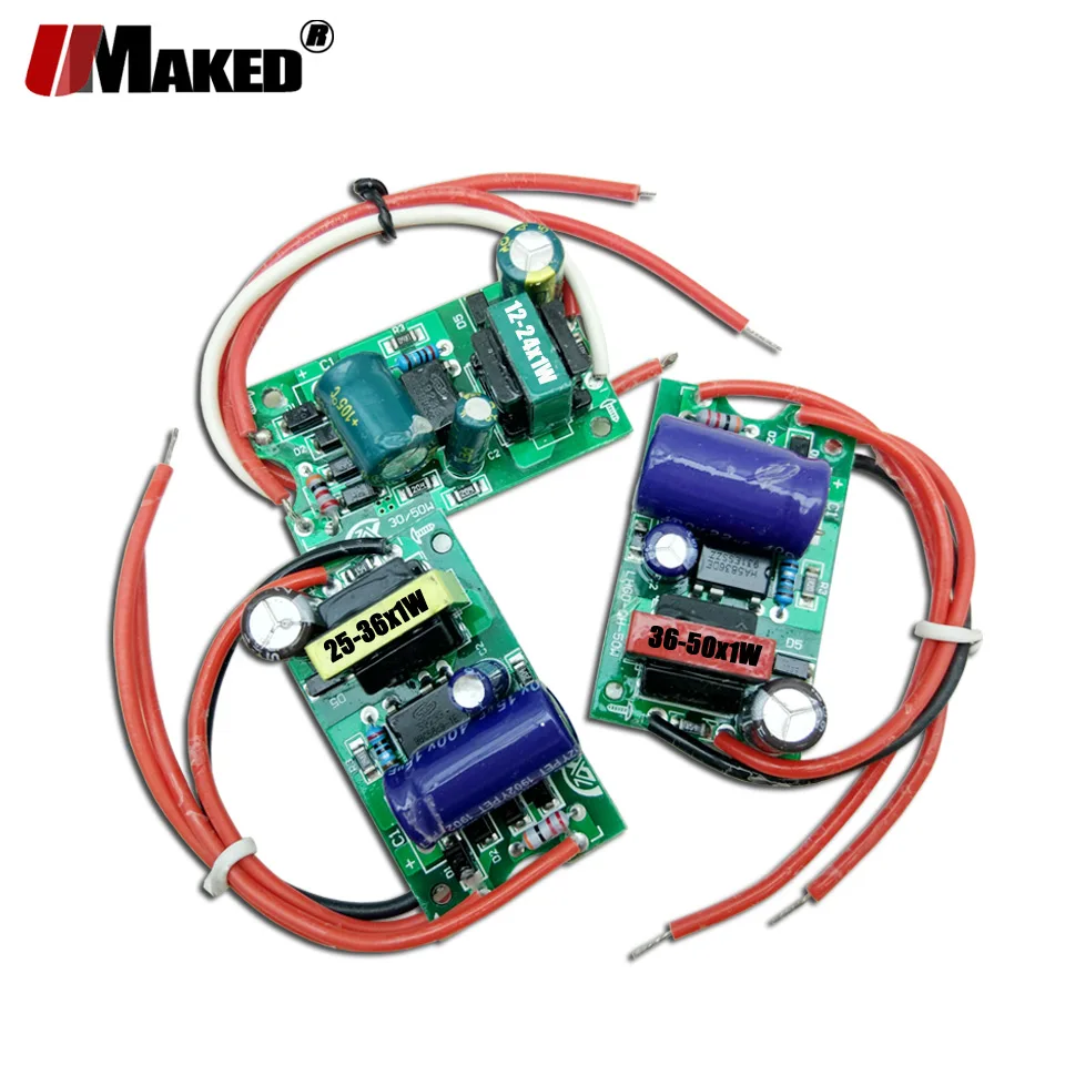1 шт. UMAKED светодиодный драйвер 12-25 Вт 25-36 Вт 36-50 Вт 280ма SMD5730/2835 Светодиодный PCB Внутреннее освещение Трансформатор лампа светильник DIY аксессуары