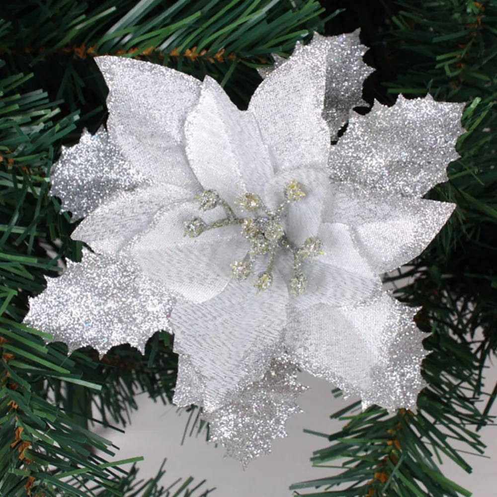 10 шт./лот 17 см Красный/Золотой/Серебряный изысканные Искусственные