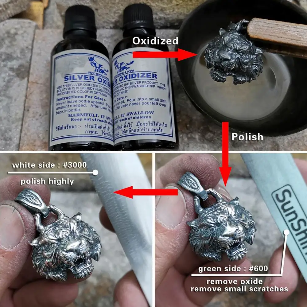 LINSION 925 пробы серебряные высокие детали подвеска Тигр Мужская Байкерская в стиле