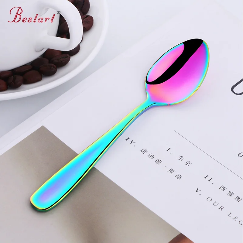 4pcs as photo 4 шт. творческий небольшие ложечки нержавеющая сталь чай ложка золото кофе серебряный торт совок для день рождения инструмент мини посуда - Цвет: 4pcs as photo