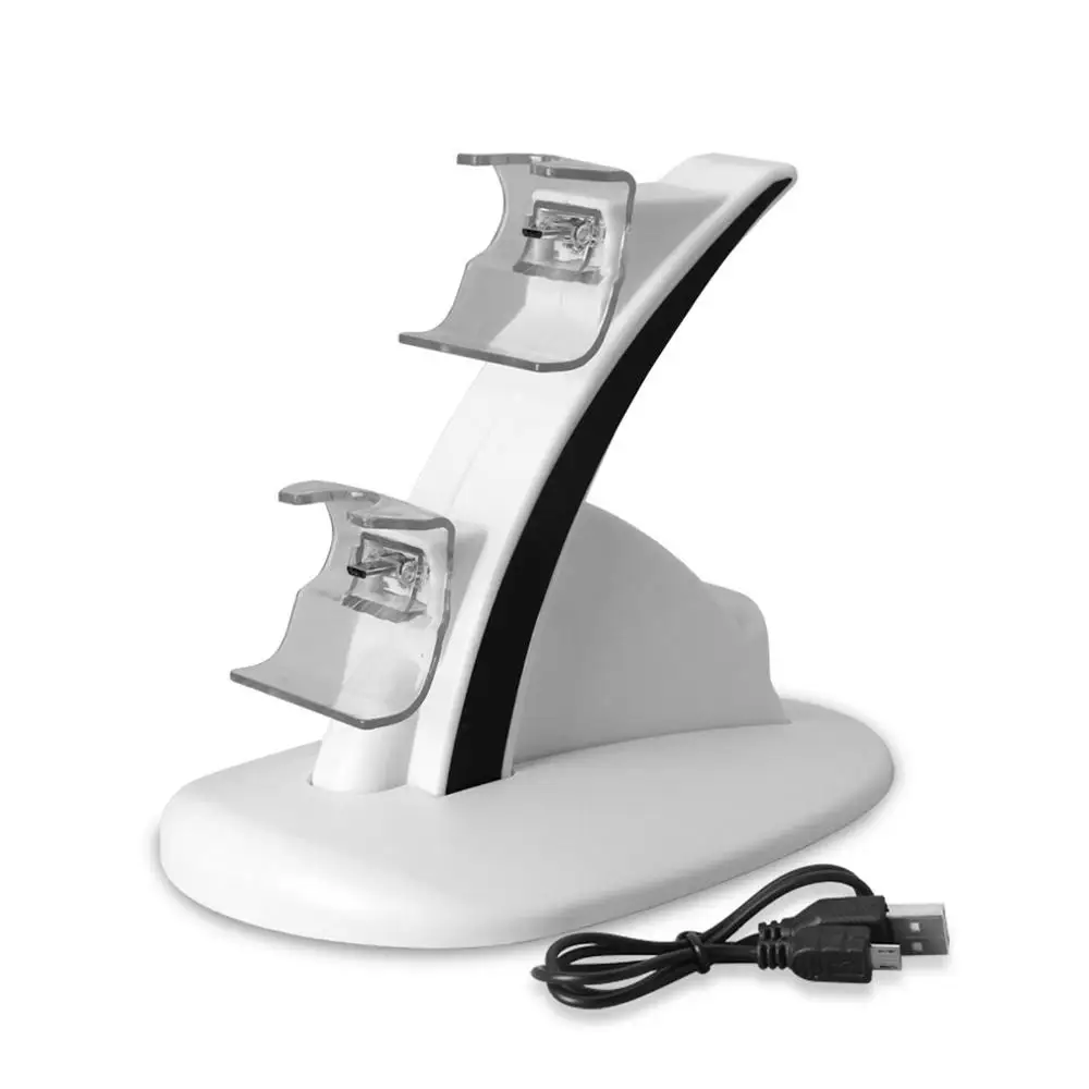 White USB светодиодный свет двойной док-станция для зарядки контроллера зарядное устройство для microsoft контроллеры для Xbox One игровые аксессуары - Цвет: White
