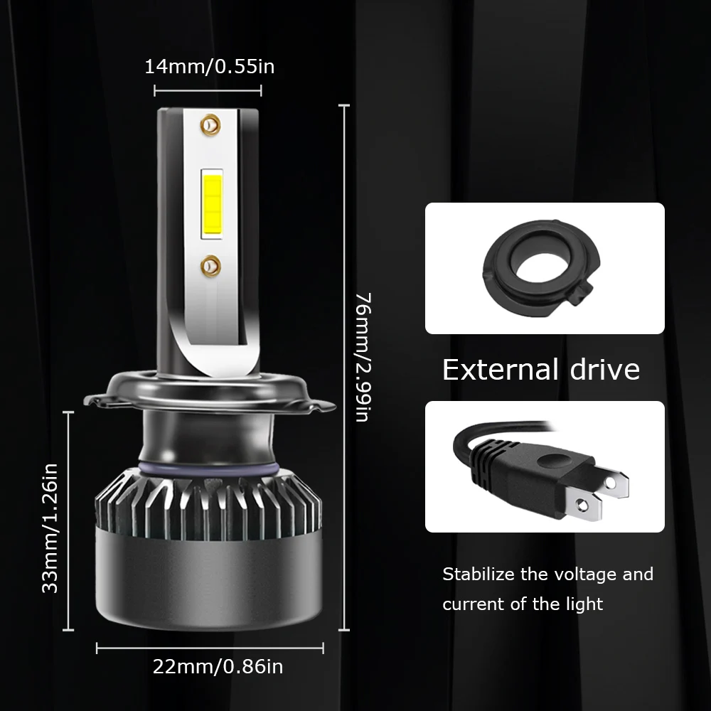 2 шт. новые мини Автомобильные фары H7 LED H4 H1 H8 H11 9005 9006 9012 100 Вт 15000LM 6000K 12V
