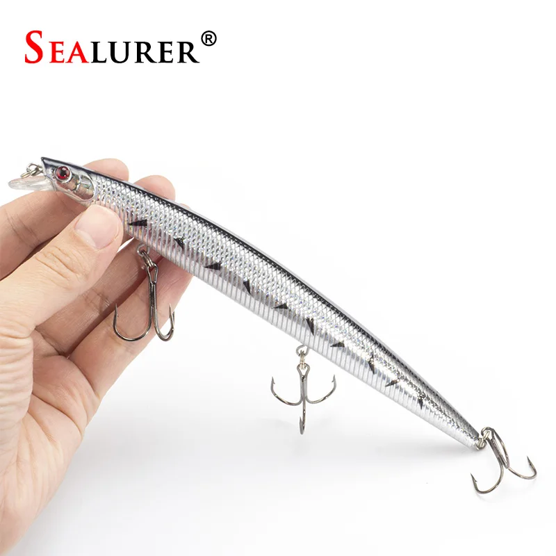 10pcs Long Minnow Fishing Lure Plastic Hard Bait 18cm 26g Isca Artificial Crankbait Pike Like Wobbler 10 Colors 3 Hooks | Спорт и