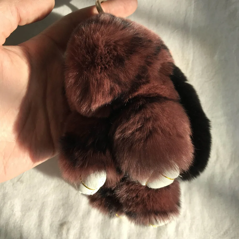 Magicfur Бургунди черный Настоящий мех кролика мяч с кроликом мягкая одежда принтом
