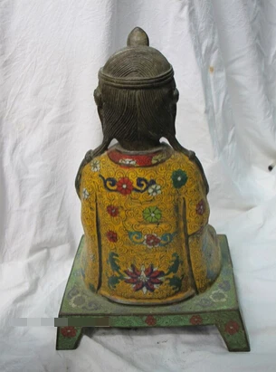 

Collectible bronze S2205 Chinese Bronze Cloisonne Yu qing yuan shi tian zun Buddha Founder of Taoism