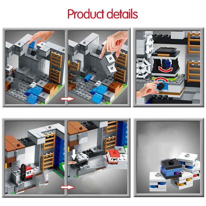 734 шт My Worlds Rock Castle Adventure строительные блоки Совместимые с LEGO City кирпичи Фигурки