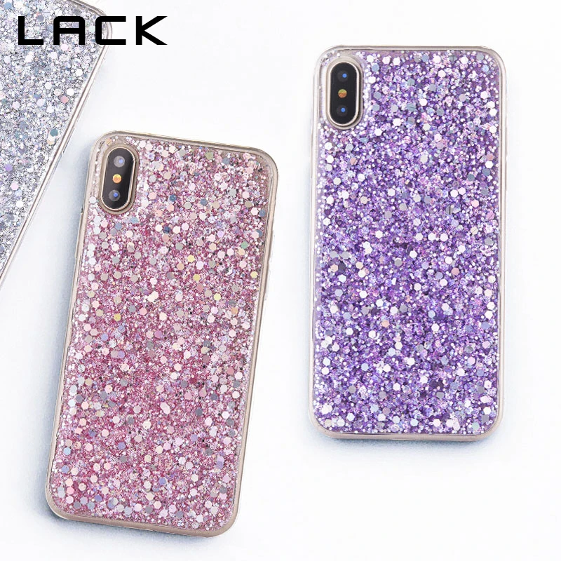 Чехол для телефона LACK с блестками iphone X чехол 6 6S 7 8 Plus мягкие силиконовые чехлы из