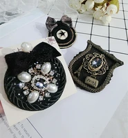 new vintage woman brooches pin big pearl bowknot shiny rhinestone corsage elegant fashion jewelry trendy coat scarf accessories