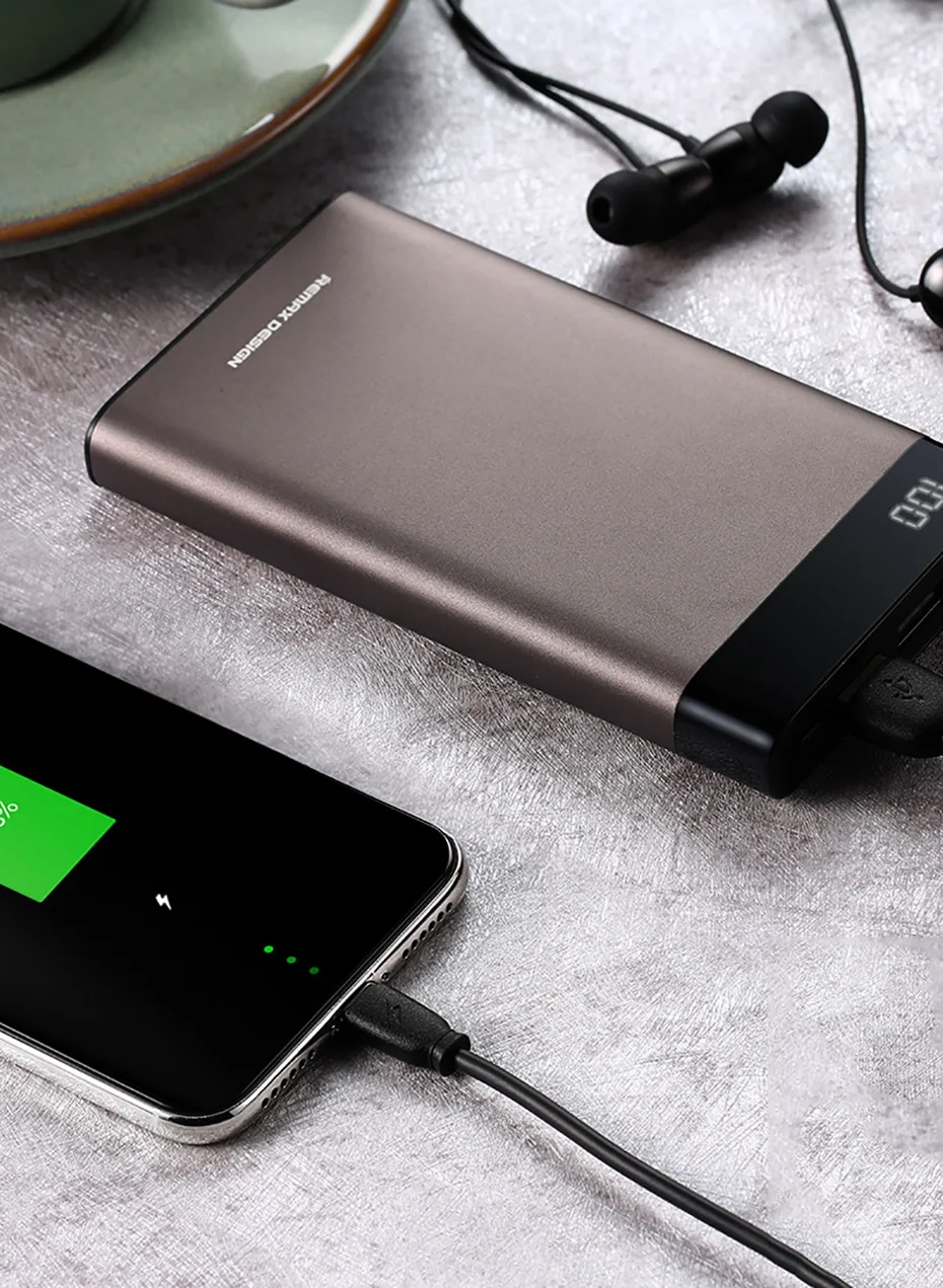 Remax 20000 мАч Внешний аккумулятор с двойным USB ЖК-дисплеем, портативное Внешнее зарядное устройство, внешний аккумулятор 10000 мАч для Xiaomi samsung huawei