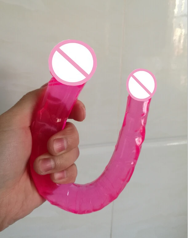 1 шт. Водонепроницаемый двойной фаллоимитатор длинный желеобразный Вагина и