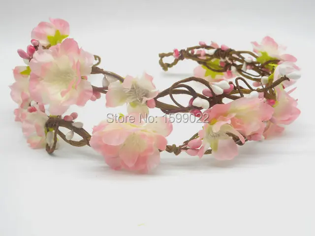 Винтажная изящная розовая Цветочная повязка на голову DIY Свадебный ободок