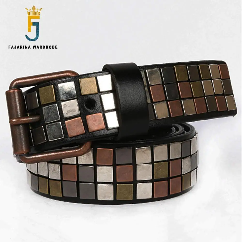 Ремень из коровьей кожи в стиле унисекс с металлической нашивкой|designer leather belt|leather