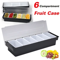 kitchen 6 compartment seasoning case bar condiment box holder bar drinks fruit garnish cocktail lime lemo