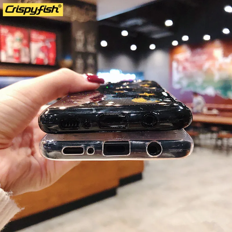 Прозрачный Вселенной сияющий блеск звезда чехол для телефона samsung Galaxy S10 S9 плюс M10