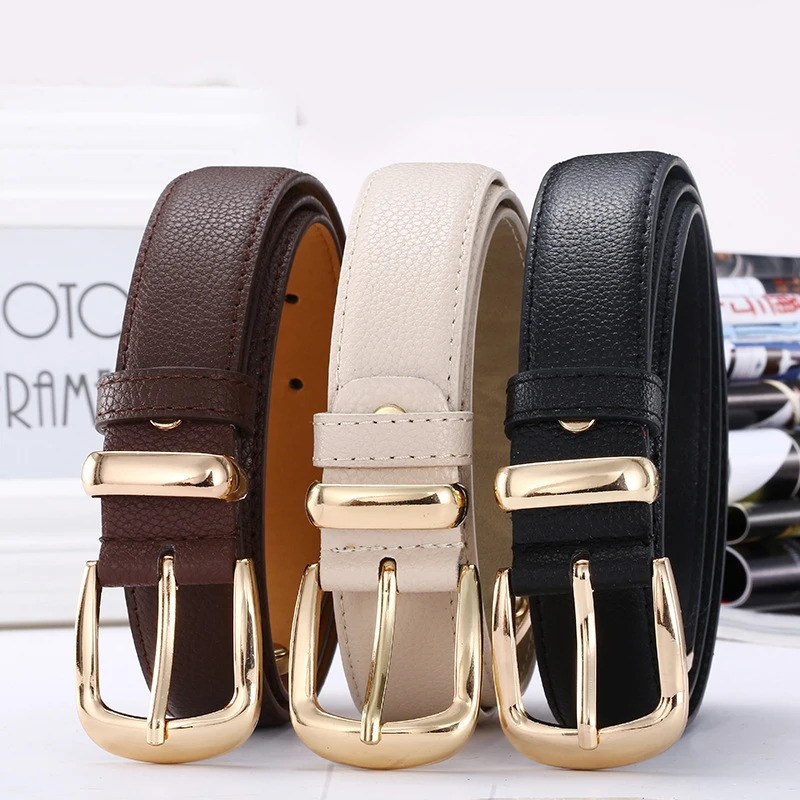 Jeans Pants Women Casual Belt Wild Gold Buckle Fashion Woman Pin Female 105CM | Аксессуары для одежды