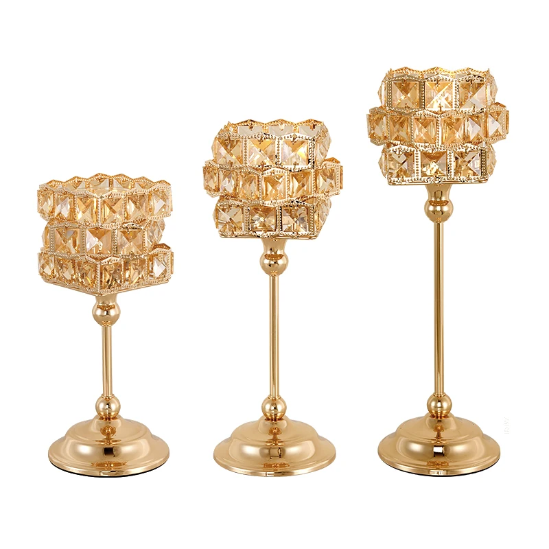 

Candlestick Nordic Crystal Candlelight Dinner Romantic Lamp Home Decoration Metal Aromatherapy Candlestick