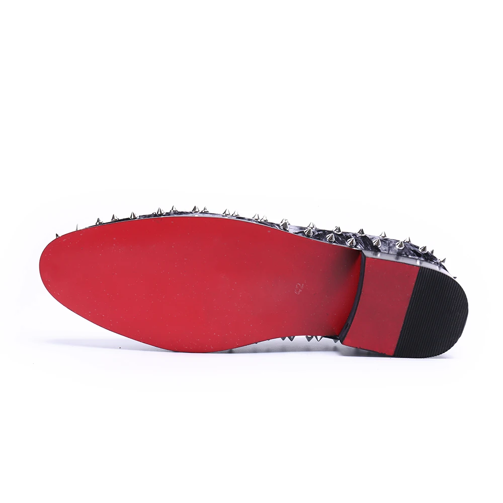 

Christia Bella Brand Designer Leather Prom and Party Men Dress Shoes Male's Loafers New Arrival Men Full Rivet Flat Shoes