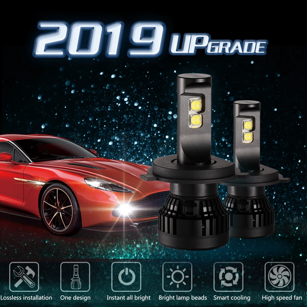 2019 Новинка 180 Вт 9003 лм 4 * CREE XHP50 чип Автомобильный светодиодный H4 комплект фар