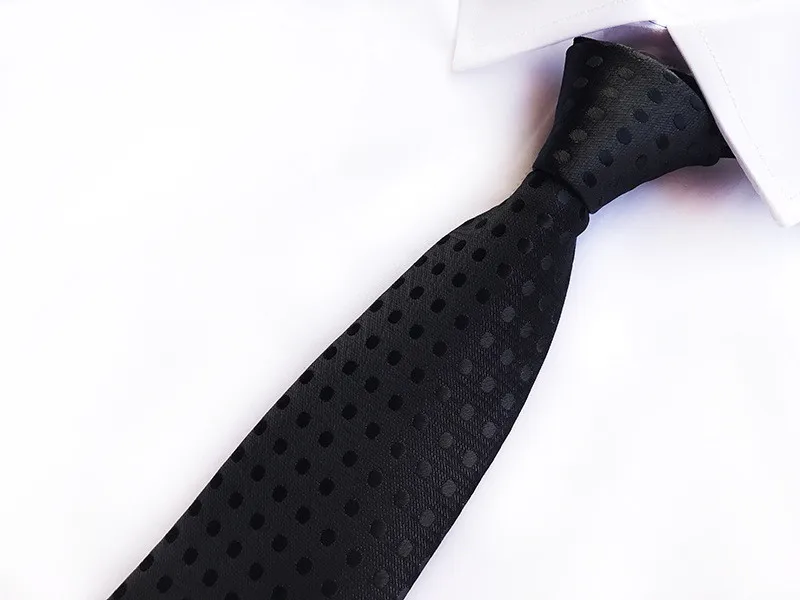 Мужской галстук SCST Brand A114 черный шелковый с красным точечным принтом Свадебный