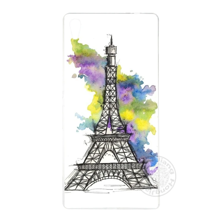 HAMEINUO Eiffel Tower Paris Cover phone Case for sony xperia z2 z3 z4 z5 mini plus aqua M4 M5 E4 E5 C4 C5 | Мобильные телефоны и