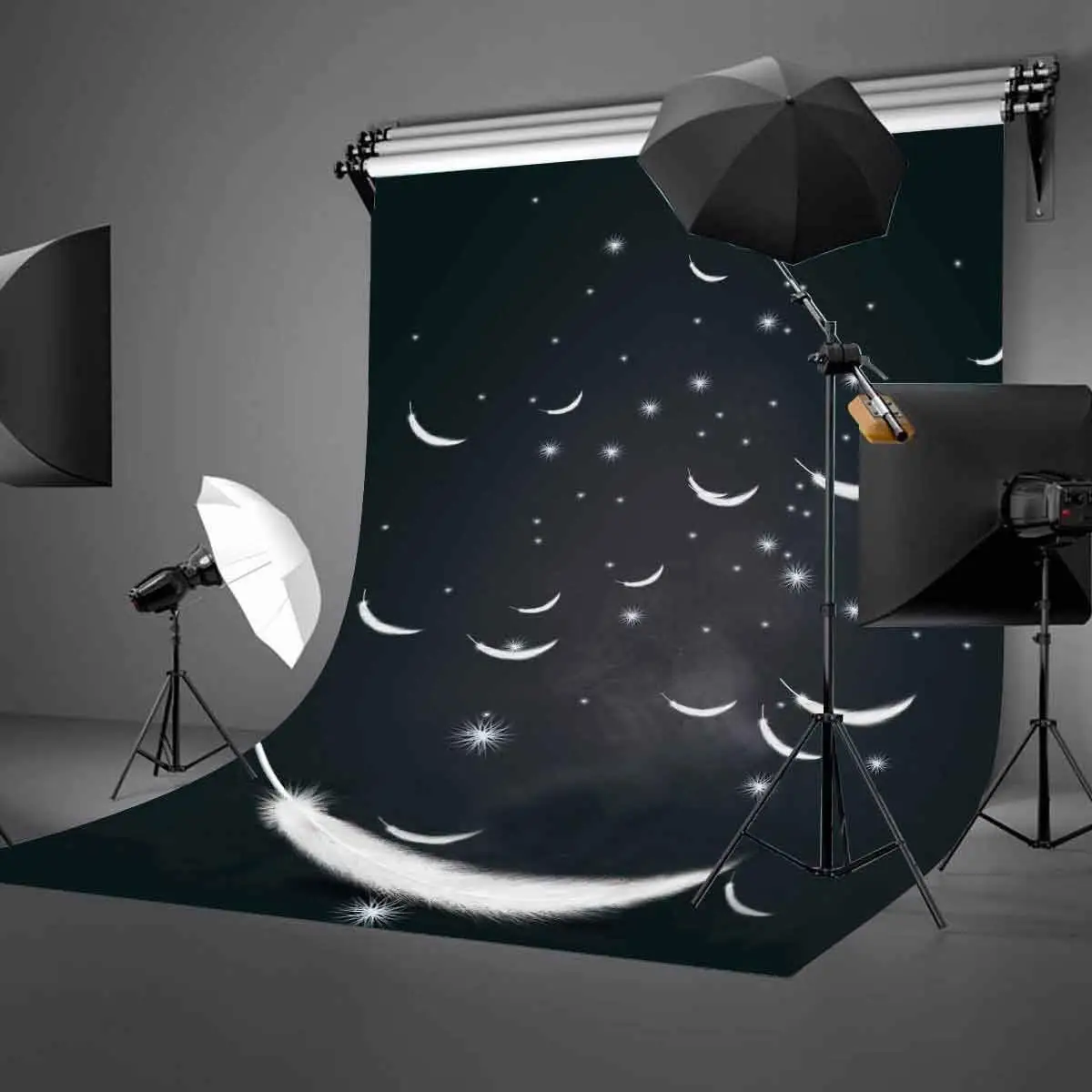 5x7ft Одуванчик цветы фон летающие перья в темноте фотография | Электроника