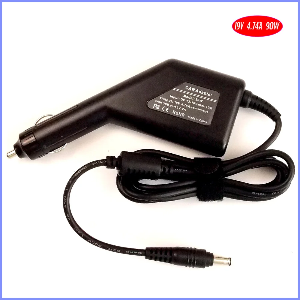 19V 4.74A 90W ноутбук автомобильный DC адаптер зарядное устройство + USB (5V 2A) для Samsung RV413